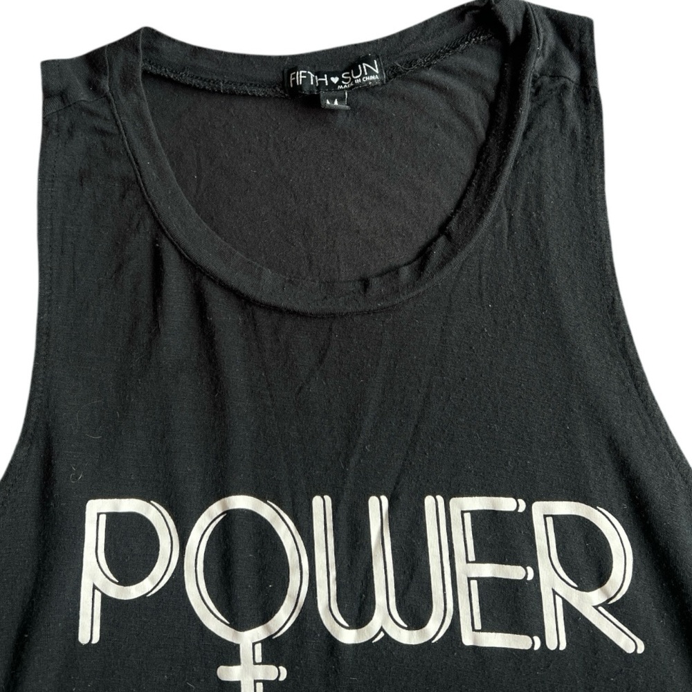 Fifth Sun Female Power Women's Black Tank Top - Size Medium - Picture 3 of 4